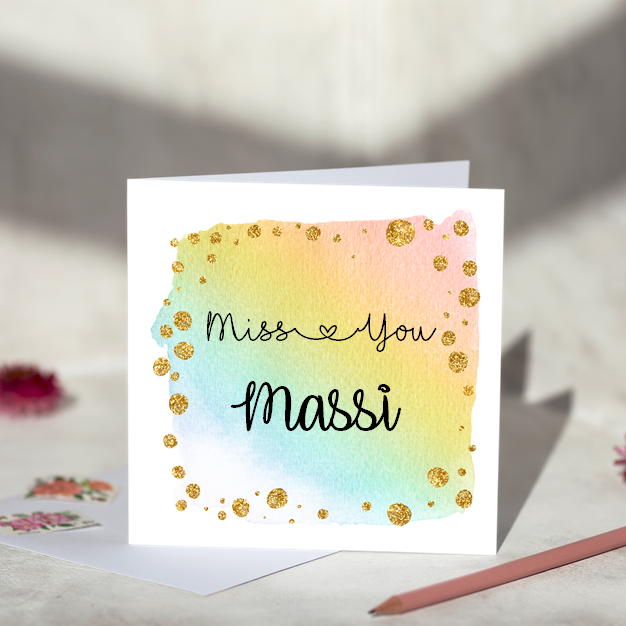 
                      
                        Personalised Miss You Rainbow Greeting Card
                      
                    