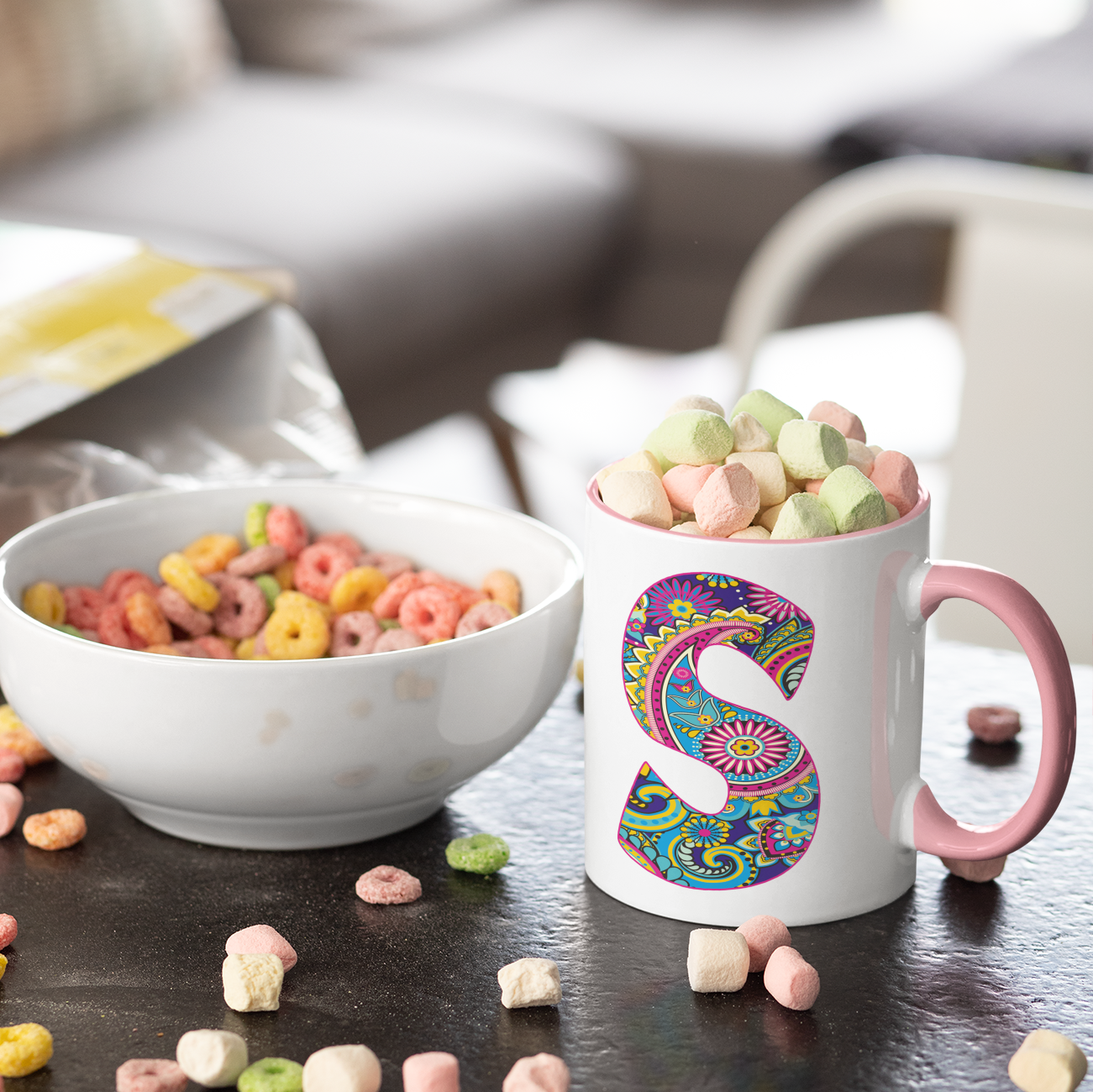 Personalised Paisley Initial Mug