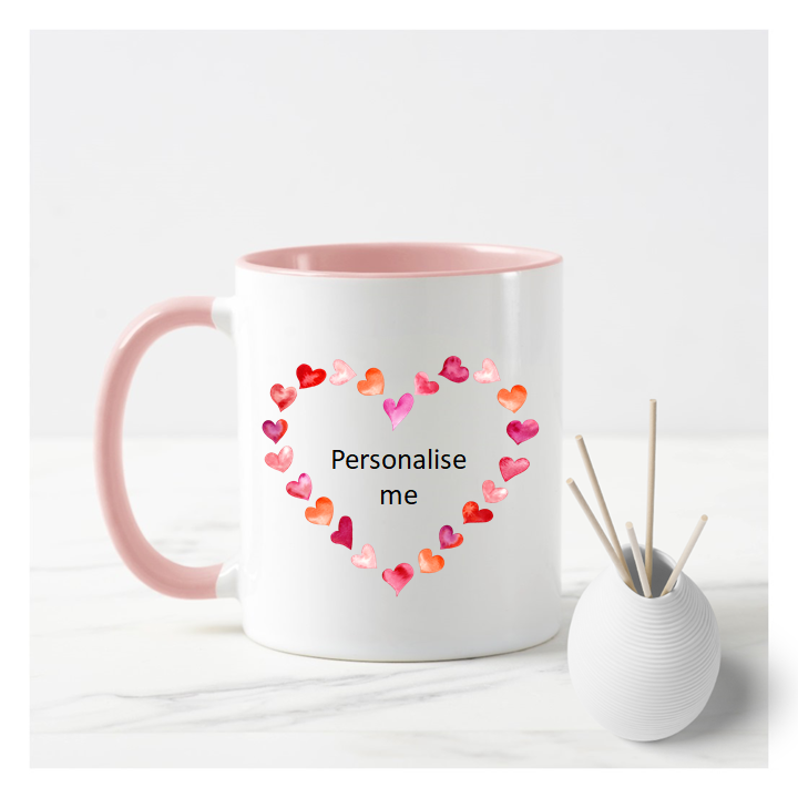 Personalise Me Flower Heart Mug