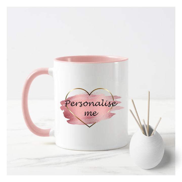 Personalise Me Rose Gold Heart Mug