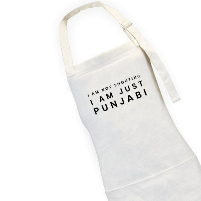 I Am Not Shouting Punjabi Linen Apron