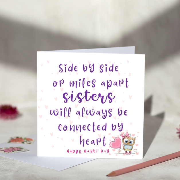 Side by Side - Rakhi Card For Sisters