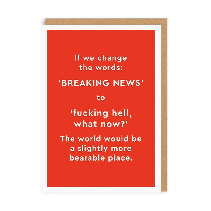 Breaking News Greeting Card