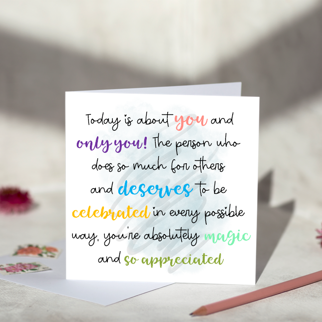 Today is about you greeting card
