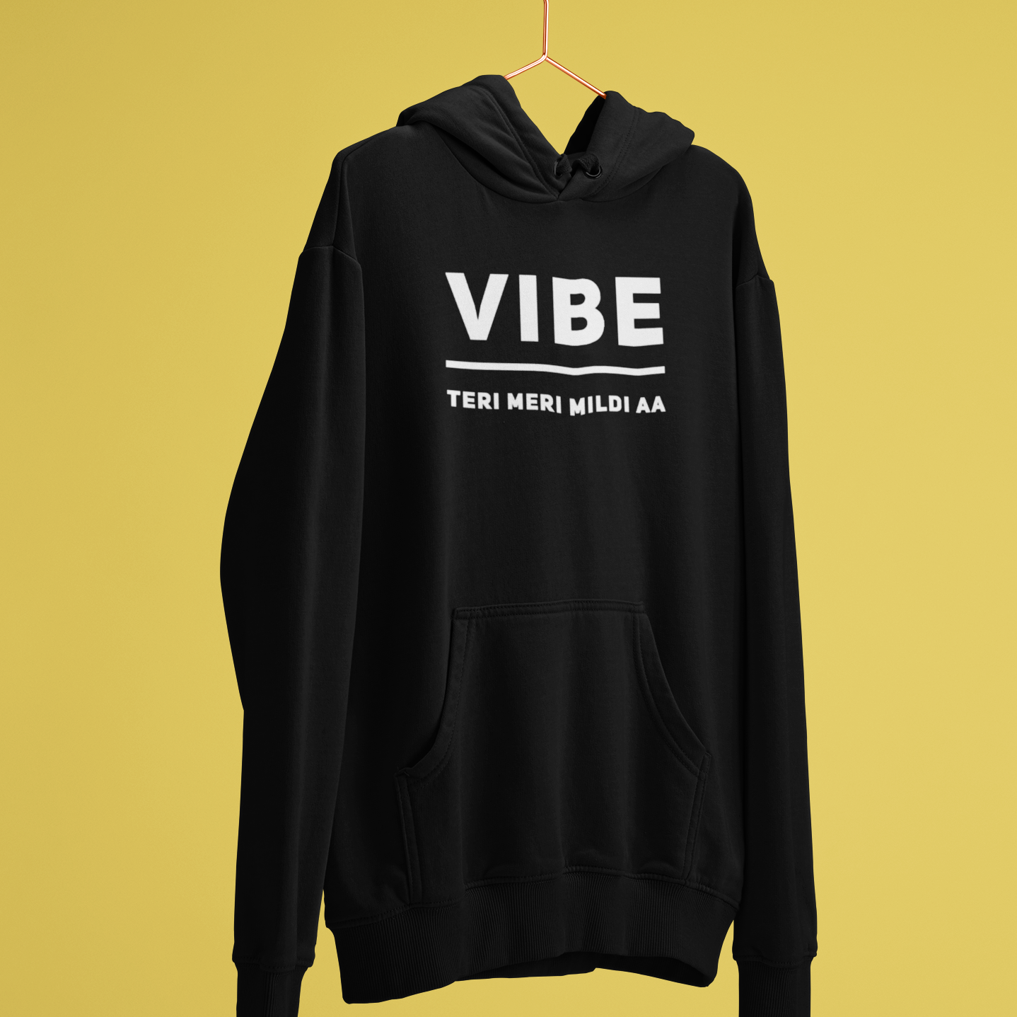 Diljit Dosanjh: Vibe Teri Meri Mildi Aa Unisex Hoodie - Black