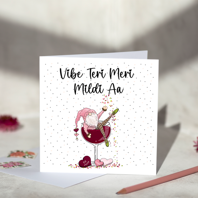 Vibe Teri Meri Mildi Aa Hearts Greeting Card