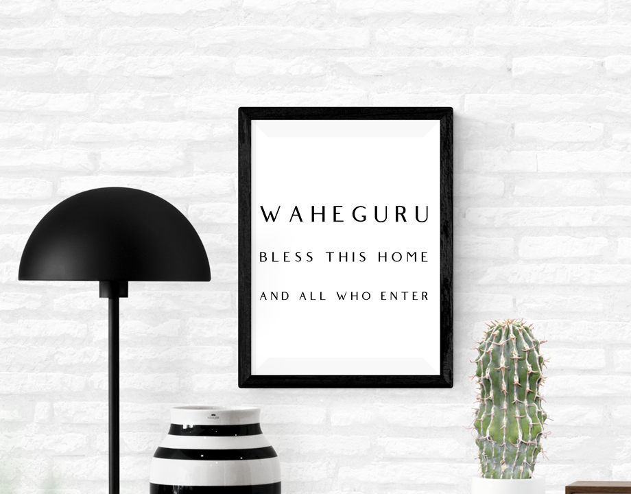 Waheguru Bless This Home Art Print or Framed