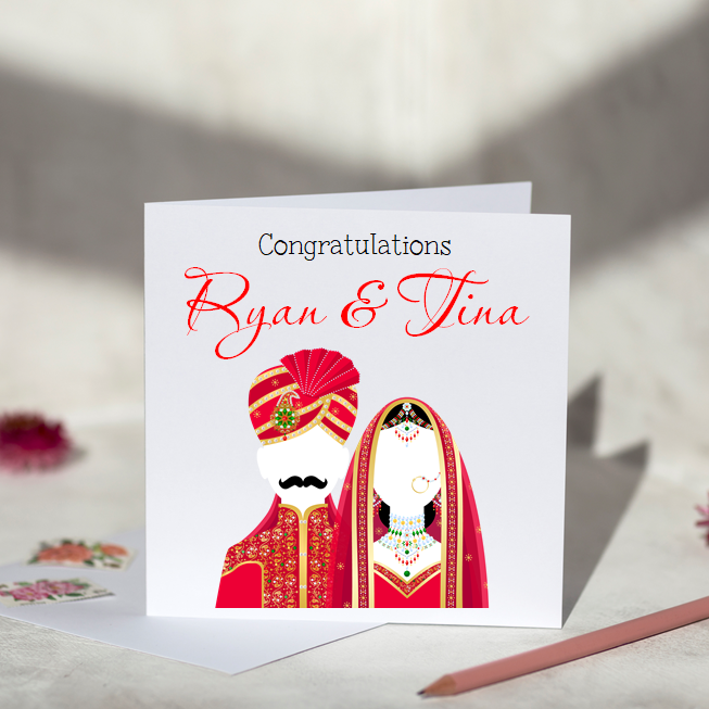Personalised Indian Wedding Card