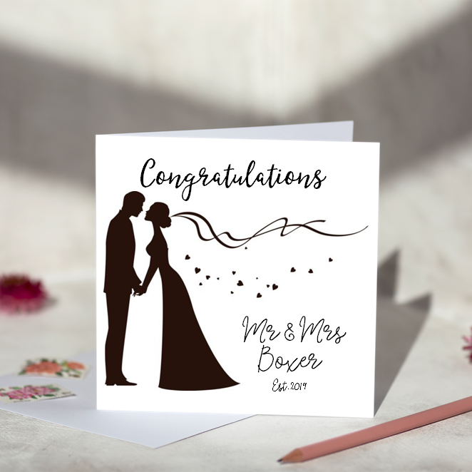 Silhouette Wedding Card