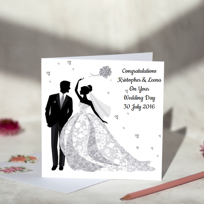 Silhouette Wedding Card