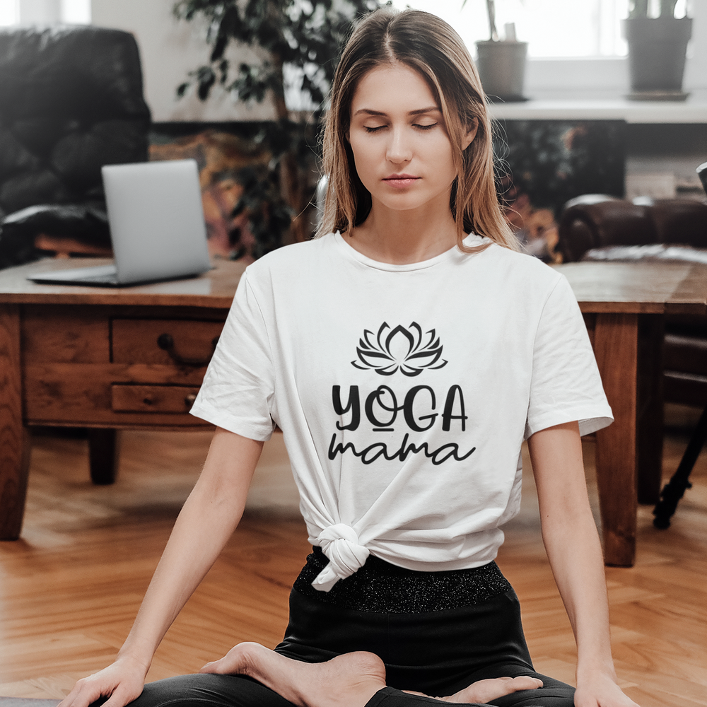 
                      
                        ESSENTIALS: Yoga Mama White Tee
                      
                    