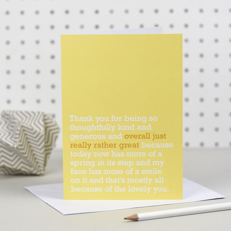 Overall Just Really Rather Great' Thank You Card