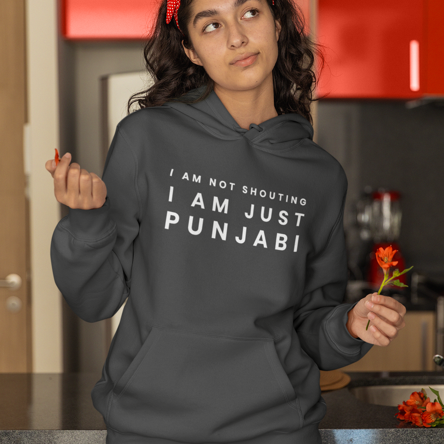 I Am Not Shouting Punjabi Unisex Hoodie - Storm Grey