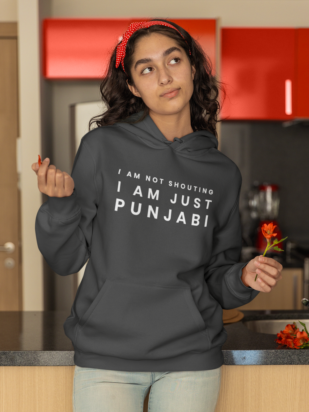 I Am Not Shouting Punjabi Unisex Hoodie - Storm Grey