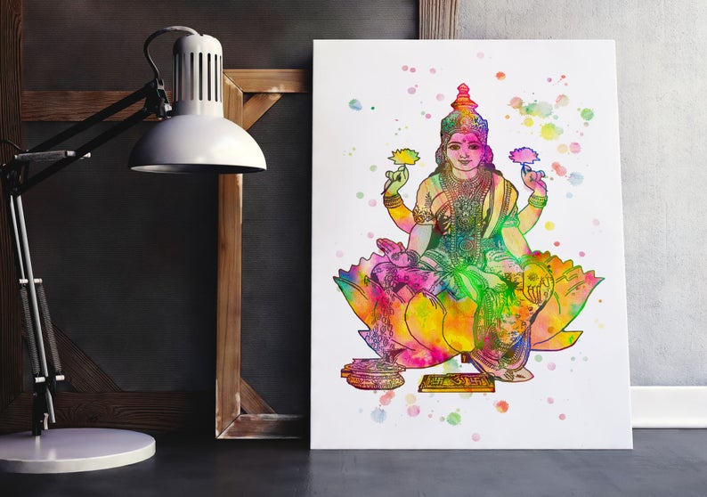 Lakshmi Watercolour Print or Framed
