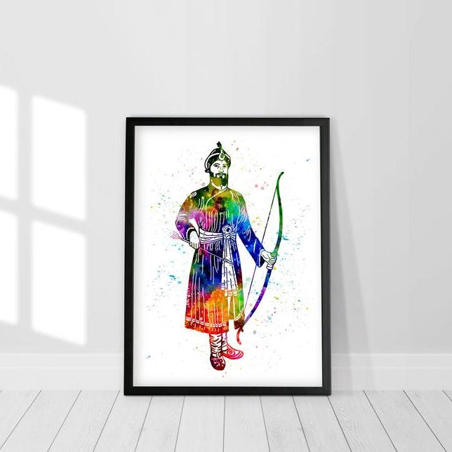 Guru Gobind Singh Watercolour Print or Framed