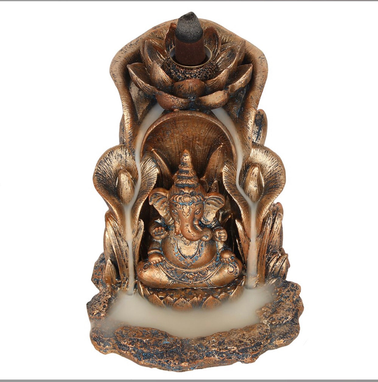 BRONZE GANESH BACKFLOW INCENSE BURNER