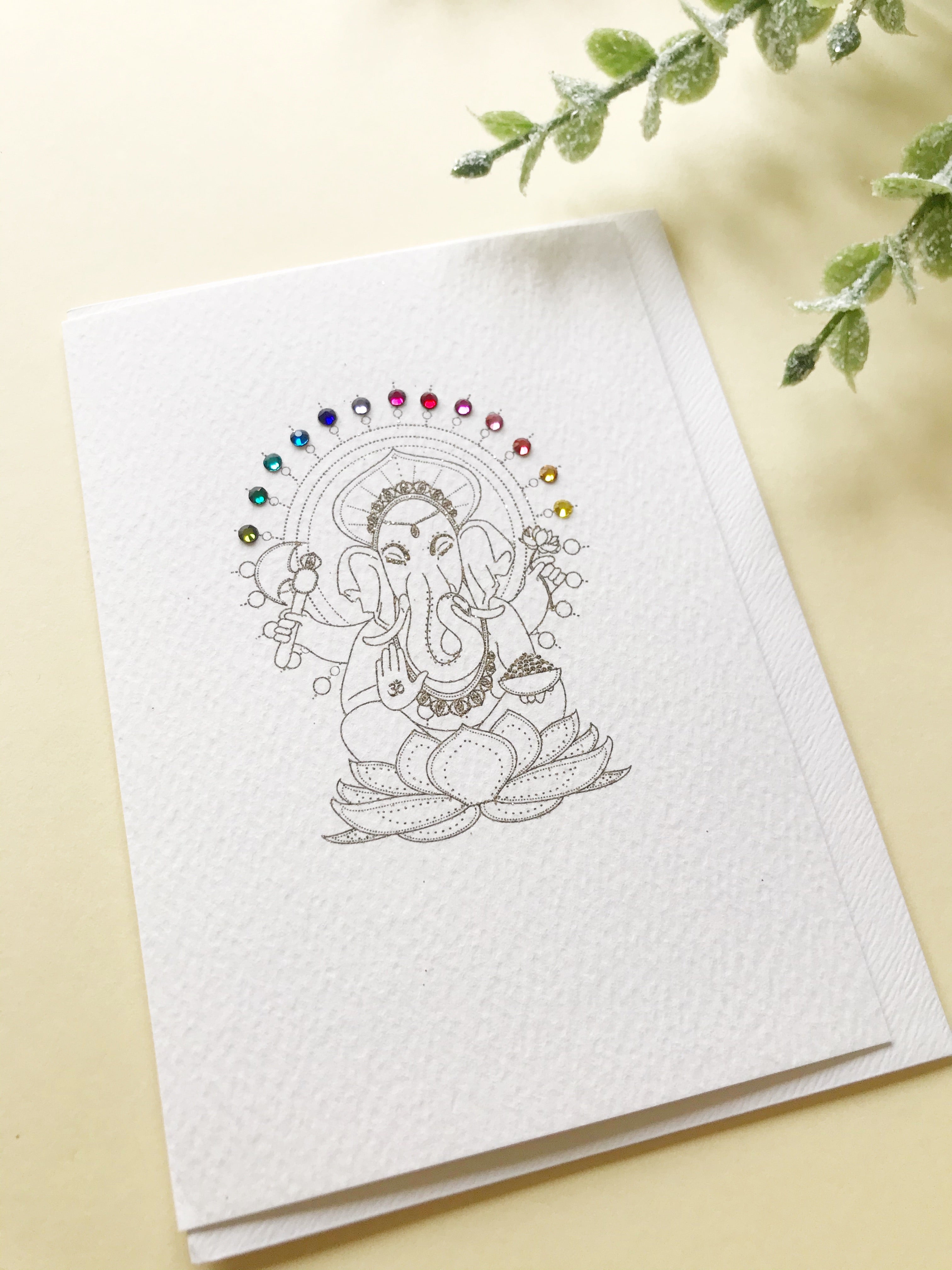 Swarovski Ganesh Greeting Card