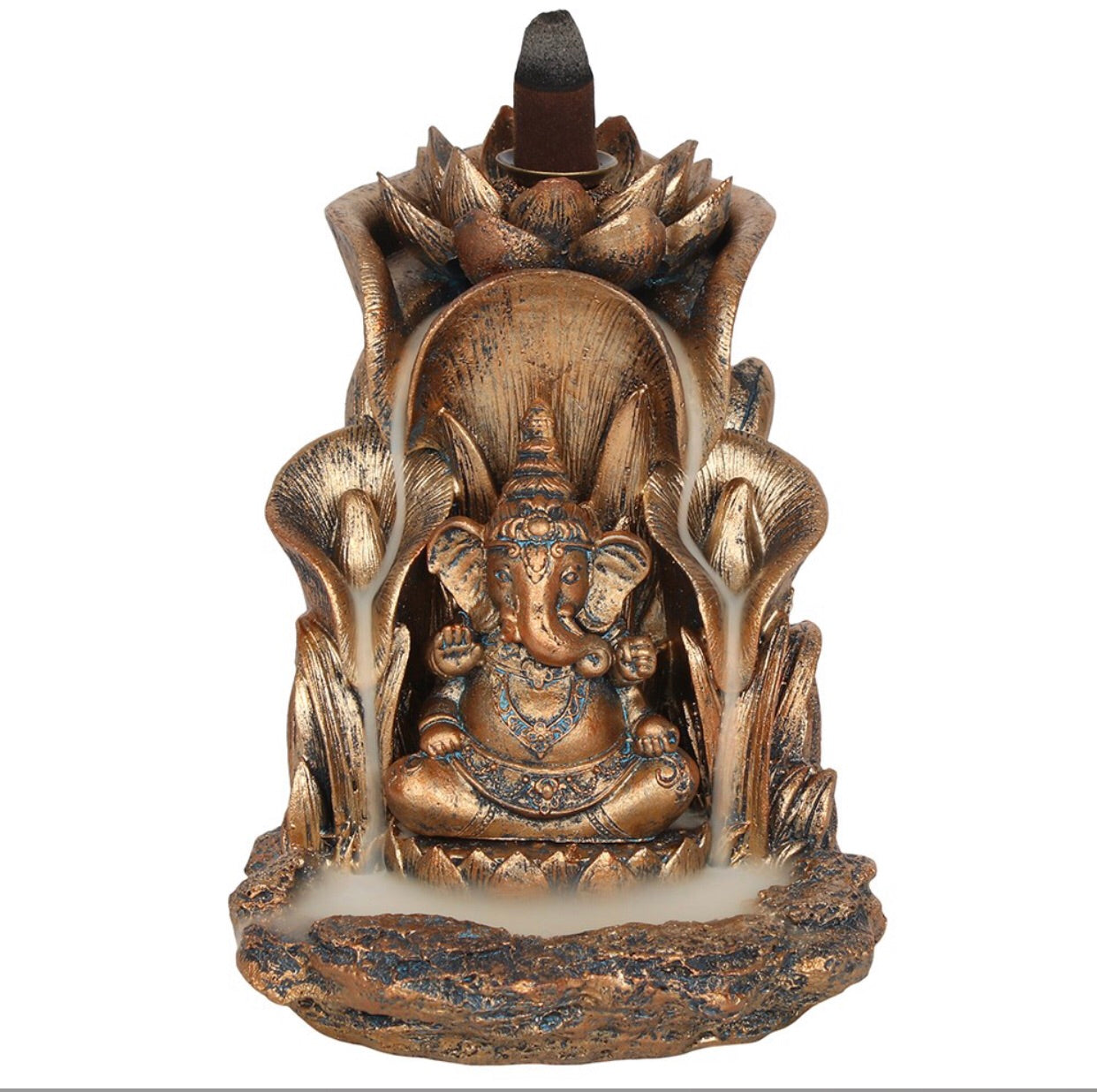 BRONZE GANESH BACKFLOW INCENSE BURNER