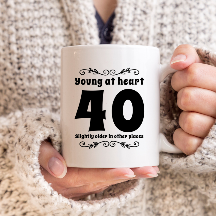 Young At Heart 40th Birthday Mug