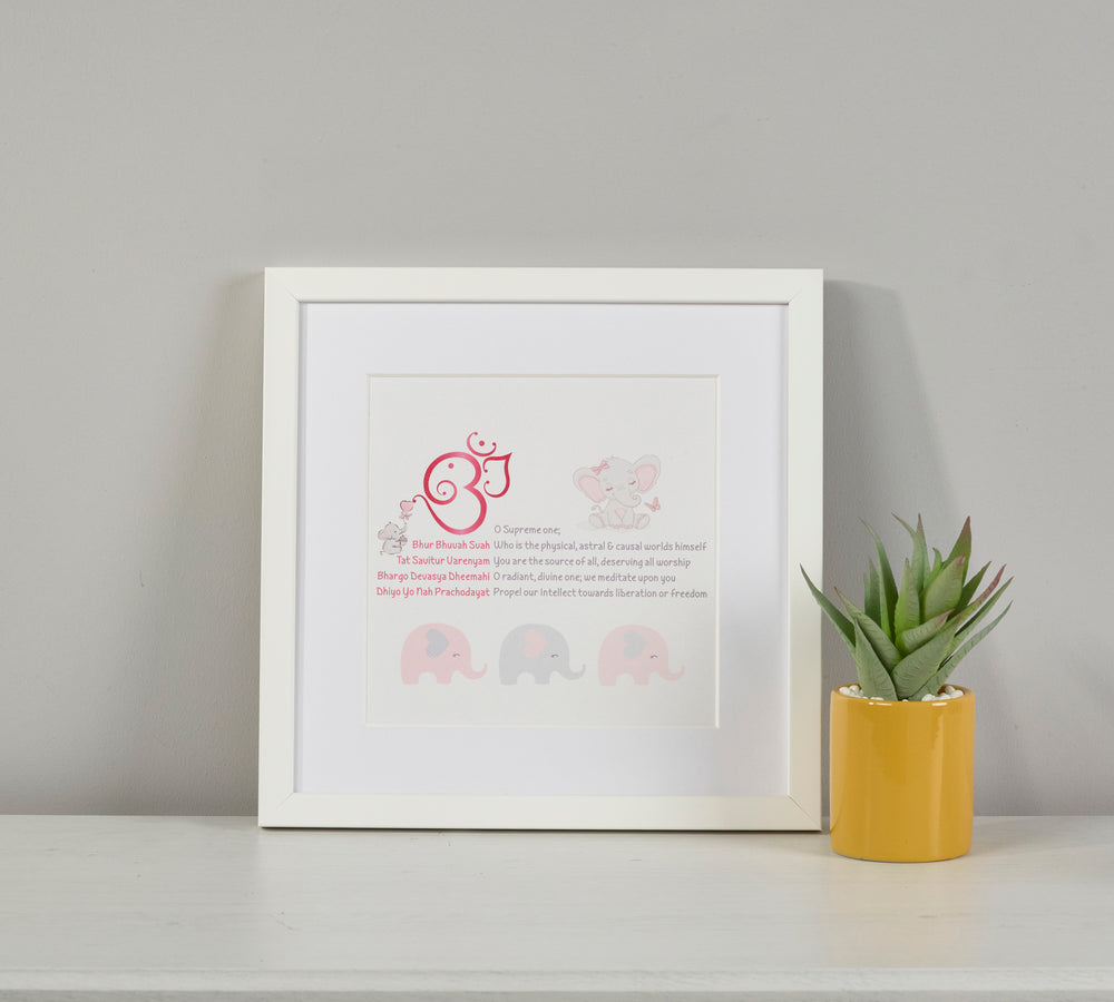 Gayatri Mantra Pink Elephant Themed