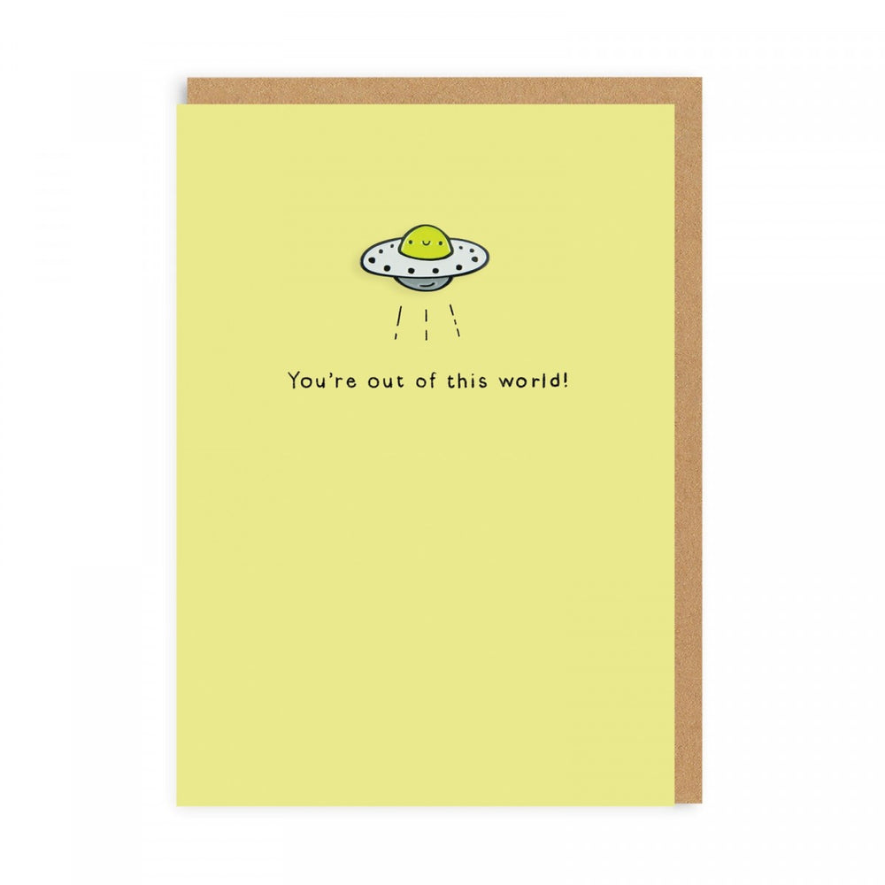 UFO Enamel Pin Greeting Card