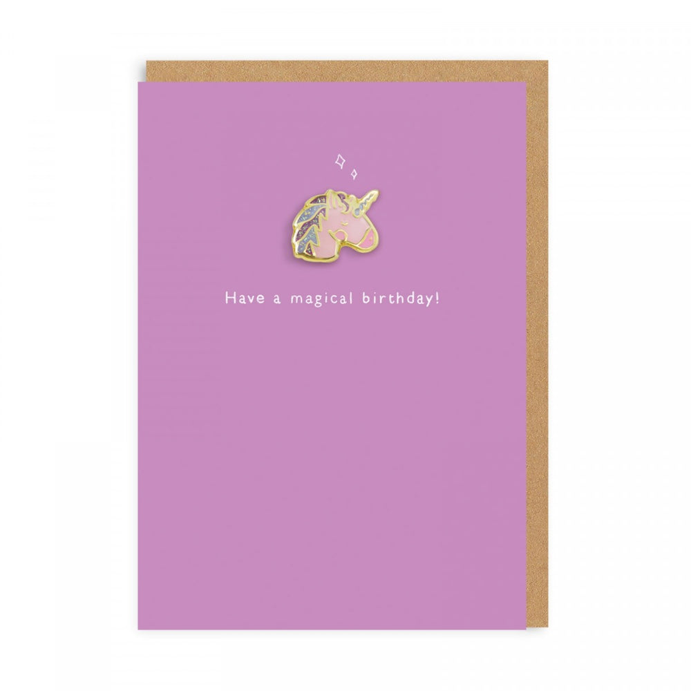 Unicorn Enamel Pin Greeting Card