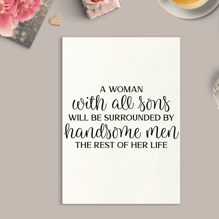 A Woman with all Sons is Art Print or Framed