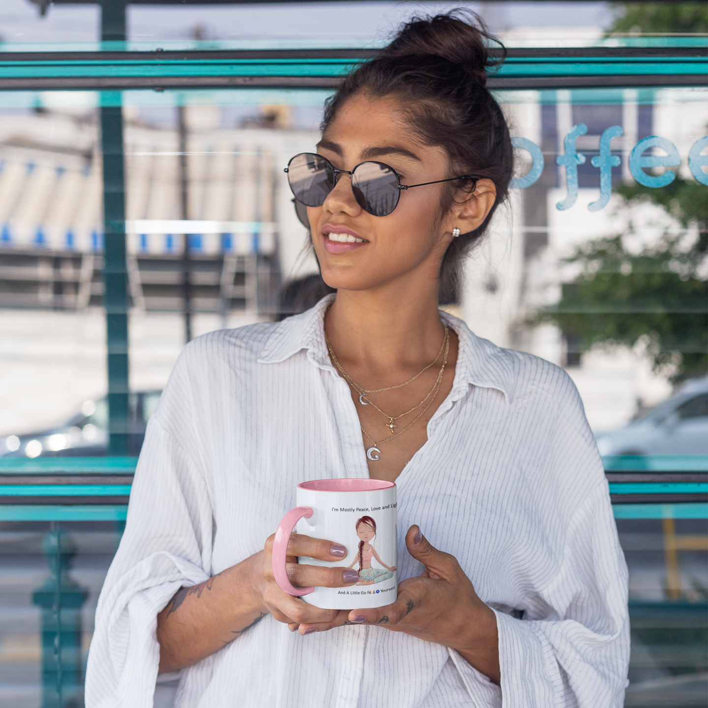 Peace Love & Light Yoga Mug